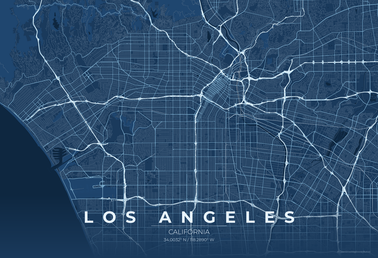 Los Angeles — Blueprint Map Print