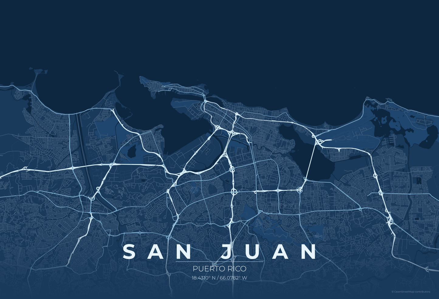San Juan — Blueprint Map Print