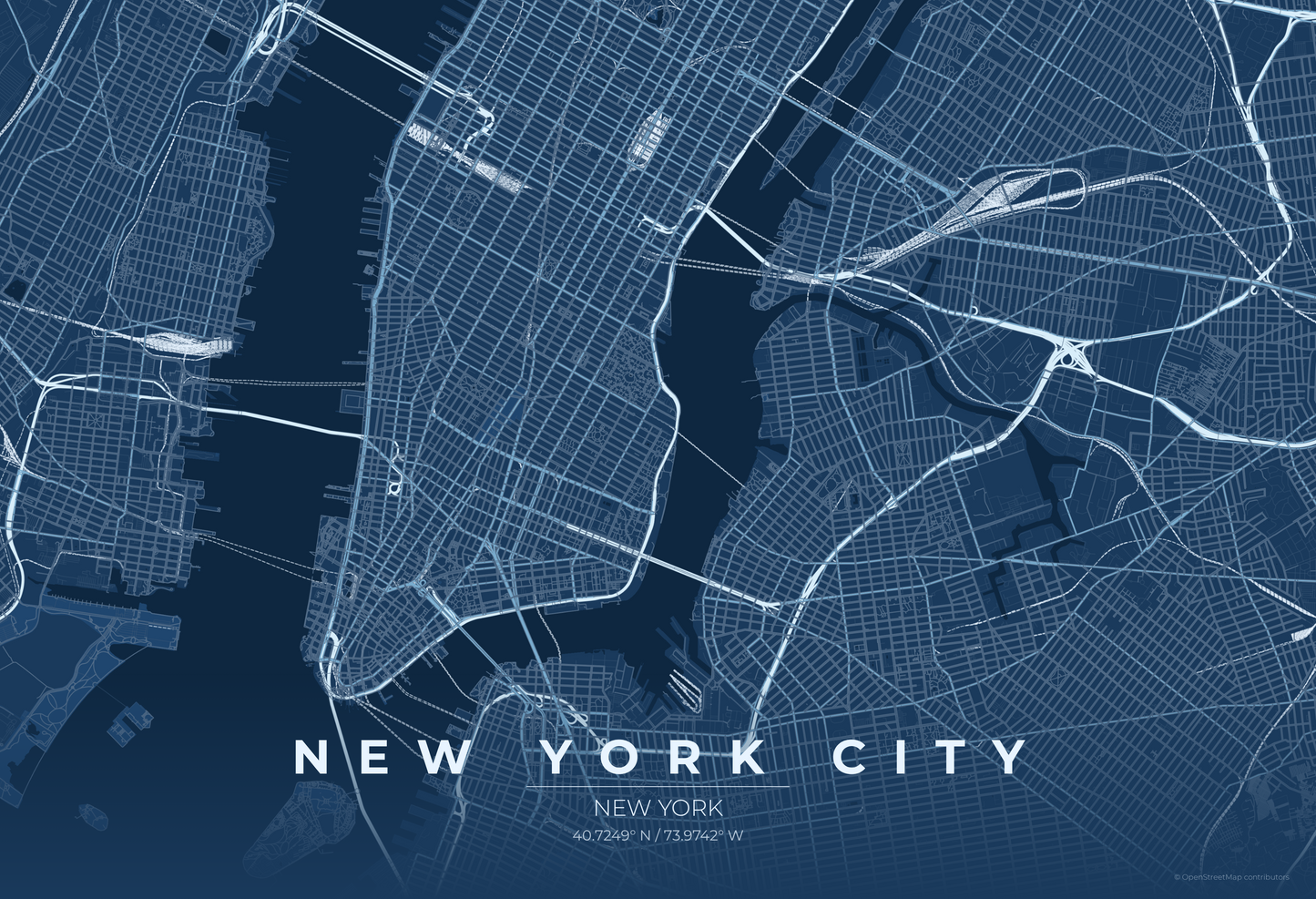 New York City — Blueprint Map Print