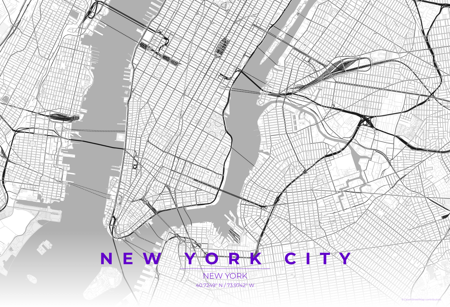 New York City — Contrast Zones Map Print