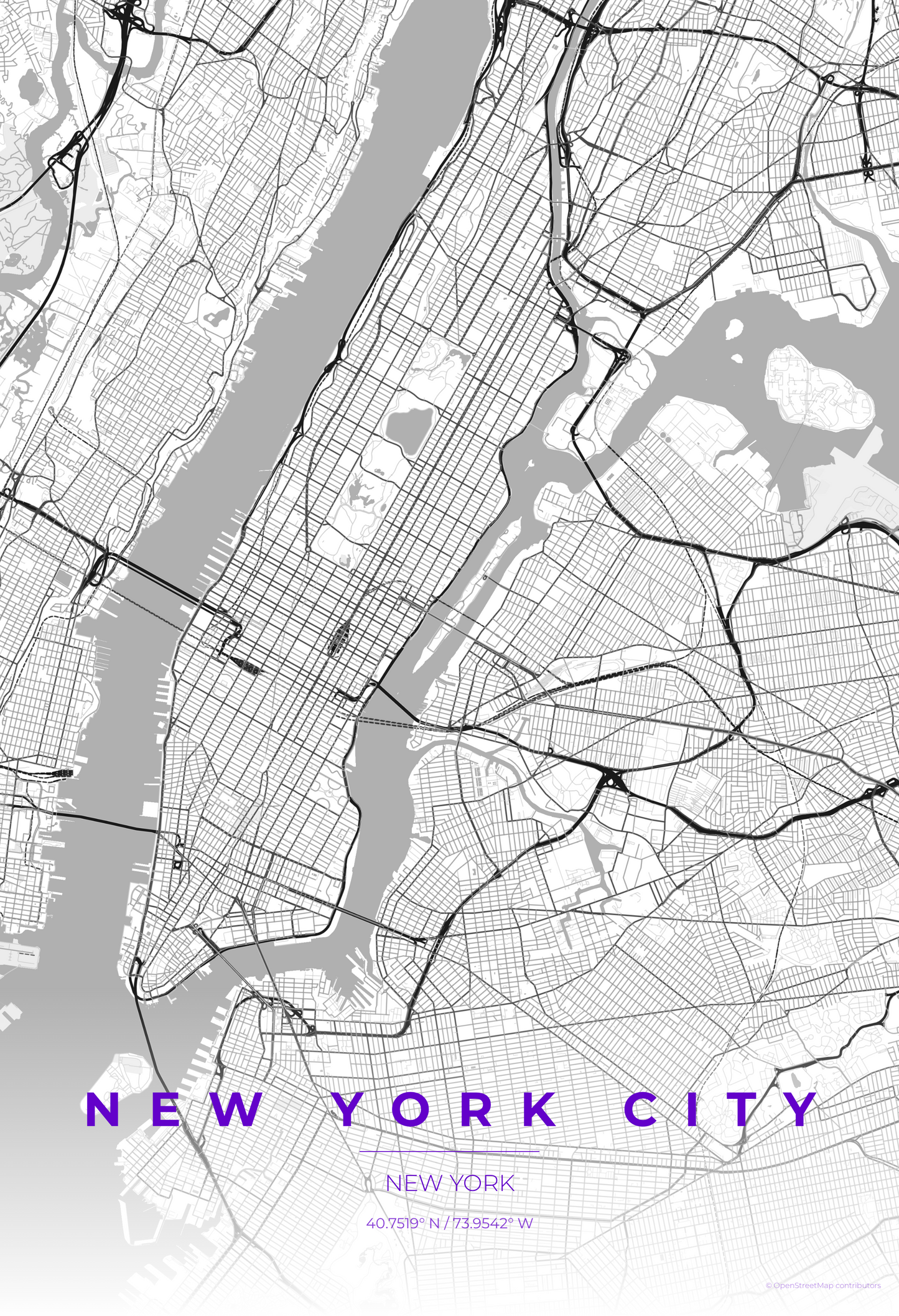 New York City — Contrast Zones Map Print