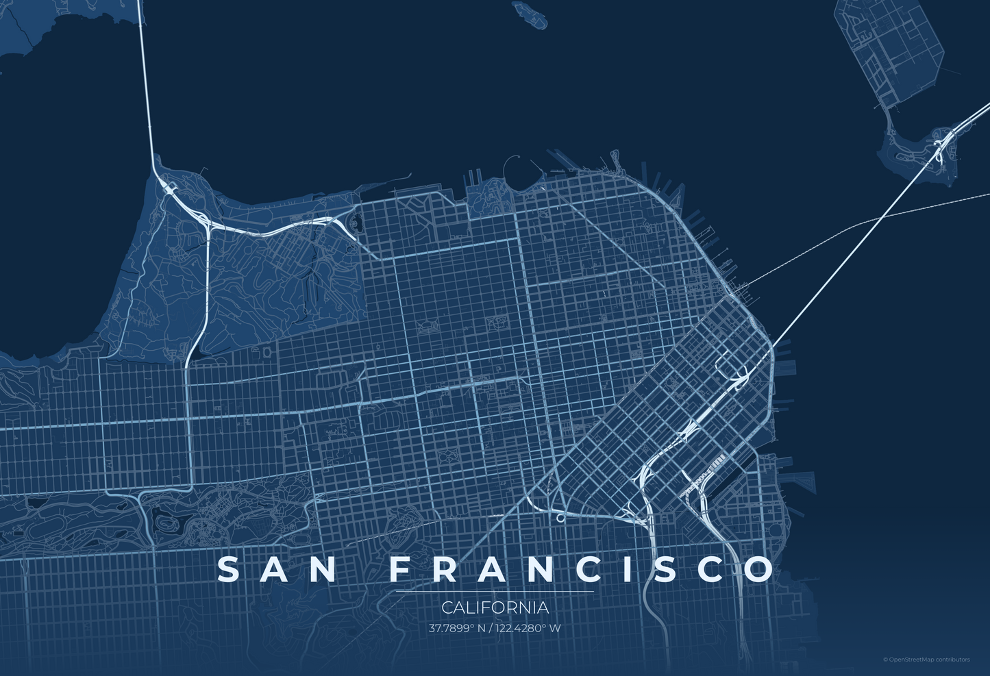 San Francisco — Blueprint Map Print