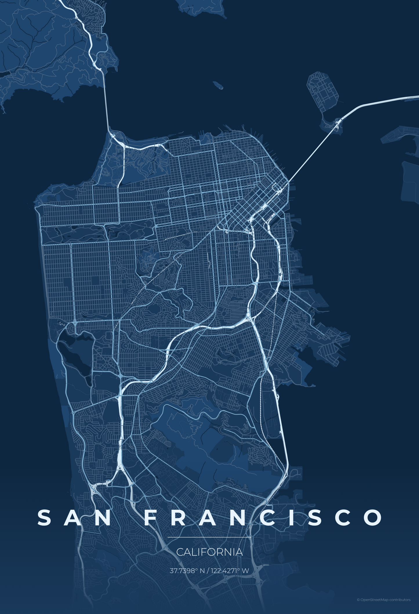 San Francisco — Blueprint Map Print