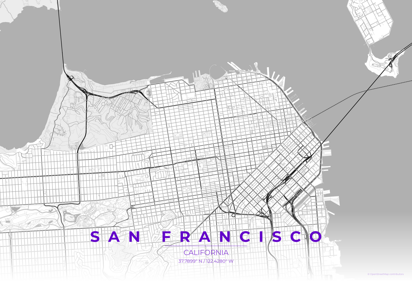 San Francisco — Contrast Zones Map Print