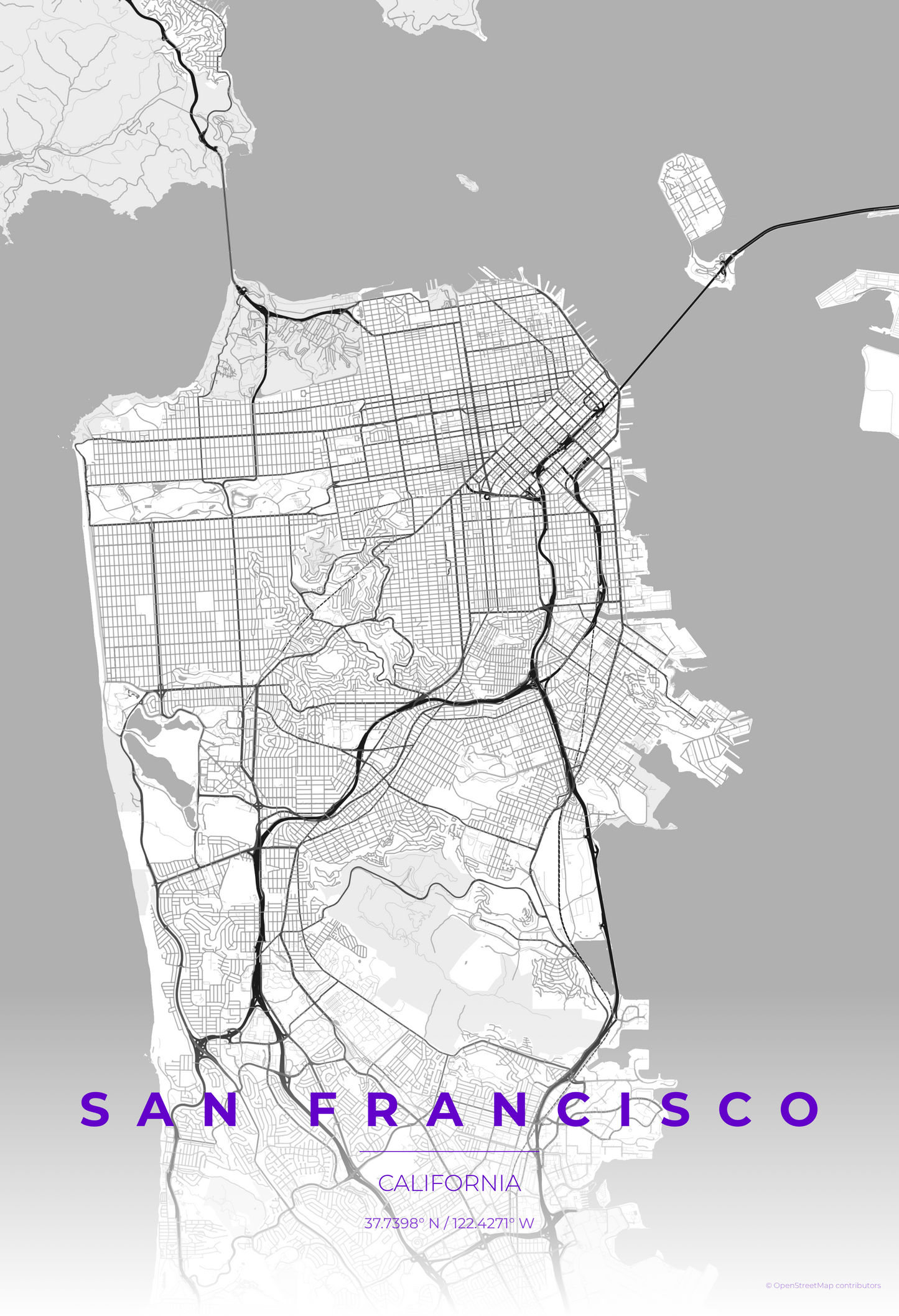 San Francisco — Contrast Zones Map Print