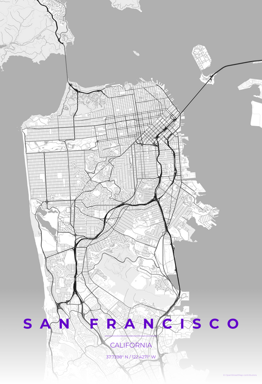 San Francisco — Contrast Zones Map Print