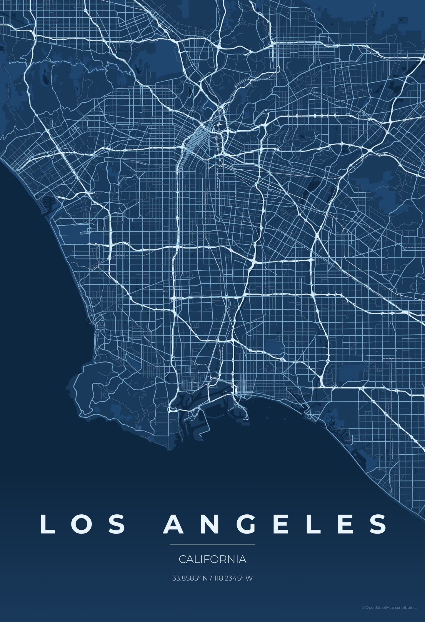 Los Angeles — Blueprint Map Print