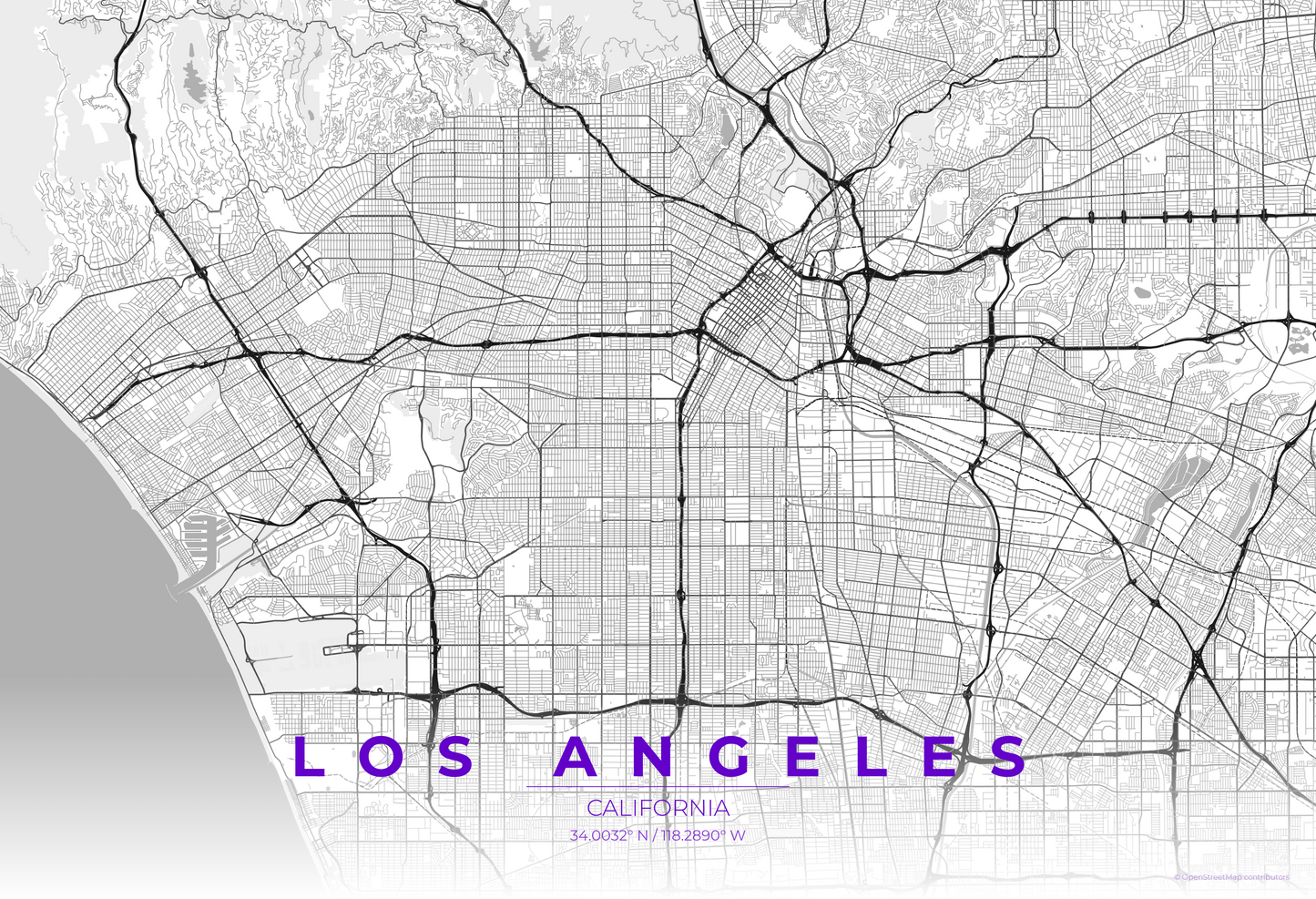 Los Angeles — Contrast Zones Map Print