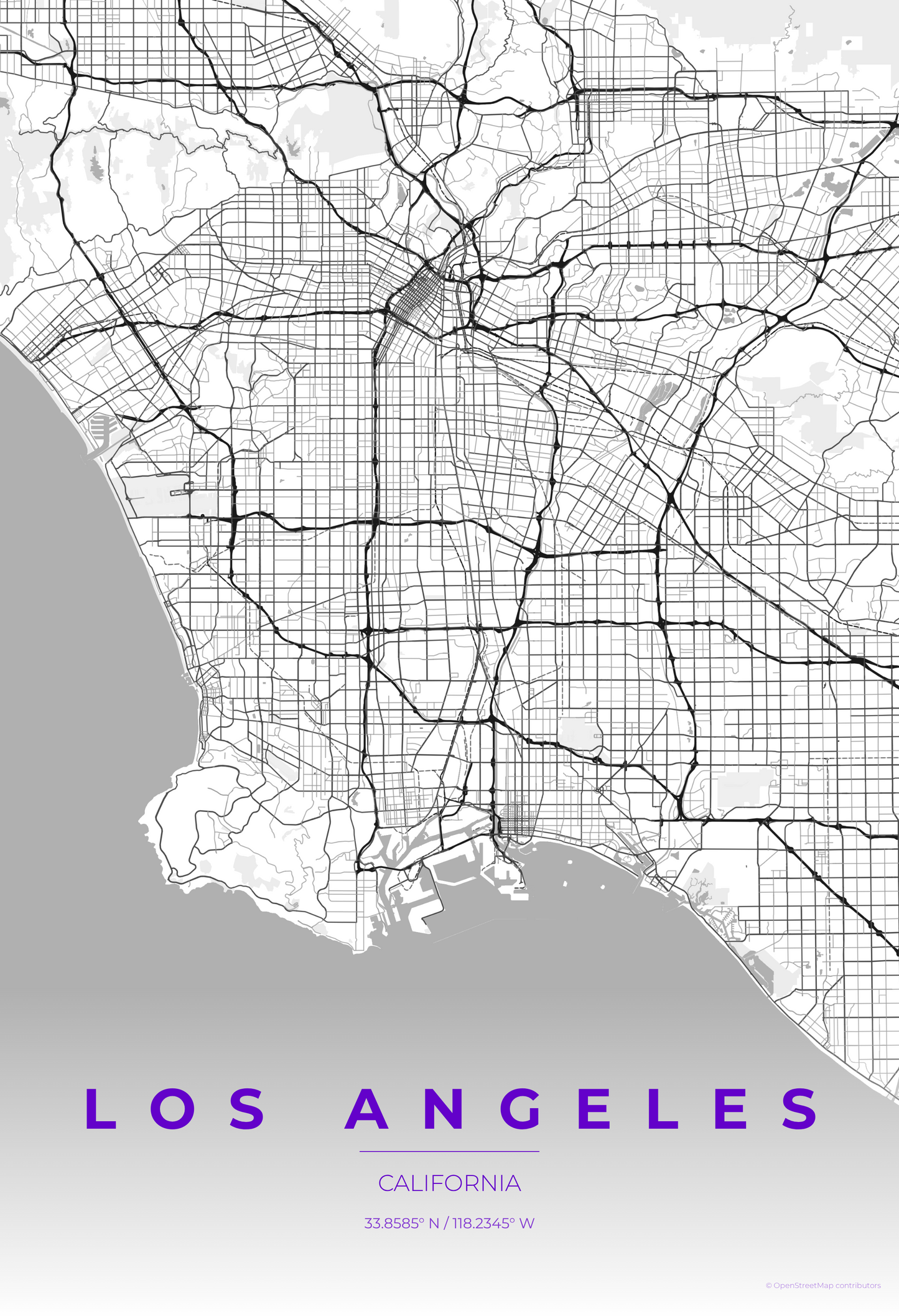Los Angeles — Contrast Zones Map Print