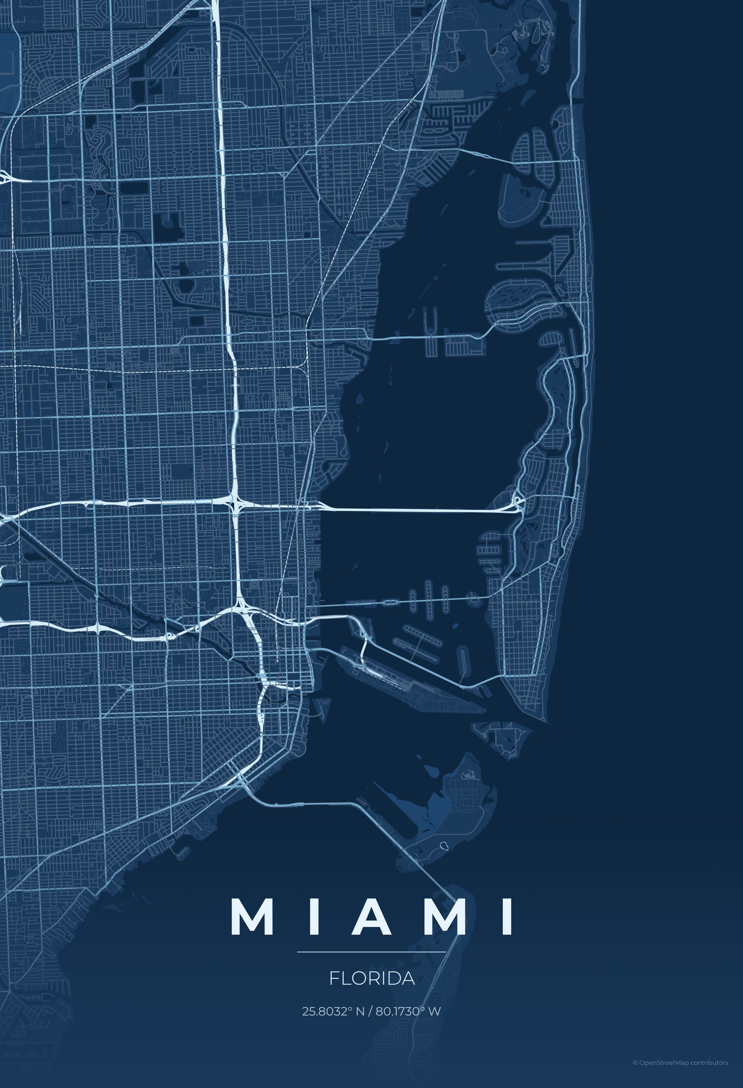 Miami — Blueprint Map Print