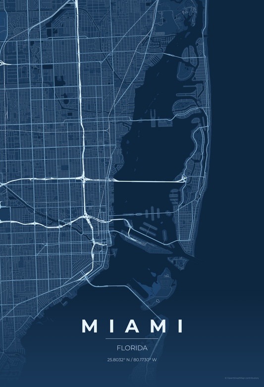Miami — Blueprint Map Print