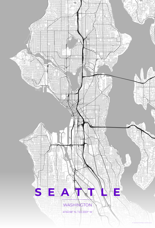Seattle — Contrast Zones Map Print