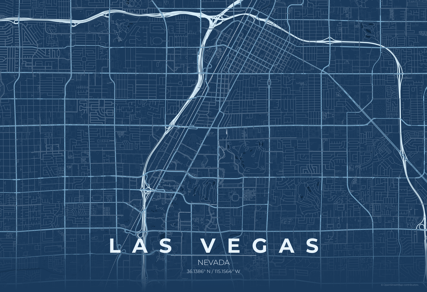 Las Vegas — Blueprint Map Print