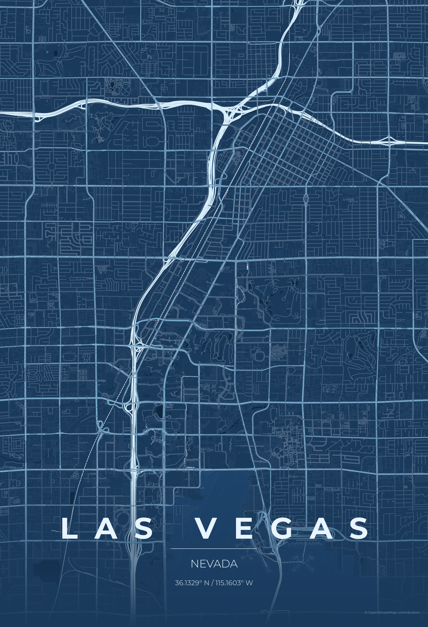 Las Vegas — Blueprint Map Print