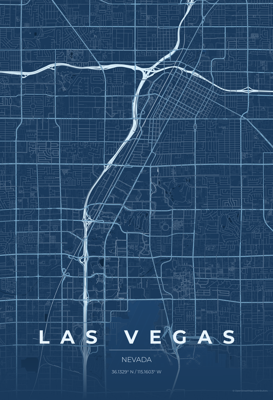 Las Vegas — Blueprint Map Print