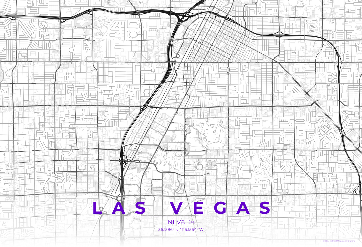 Las Vegas — Contrast Zones Map Print