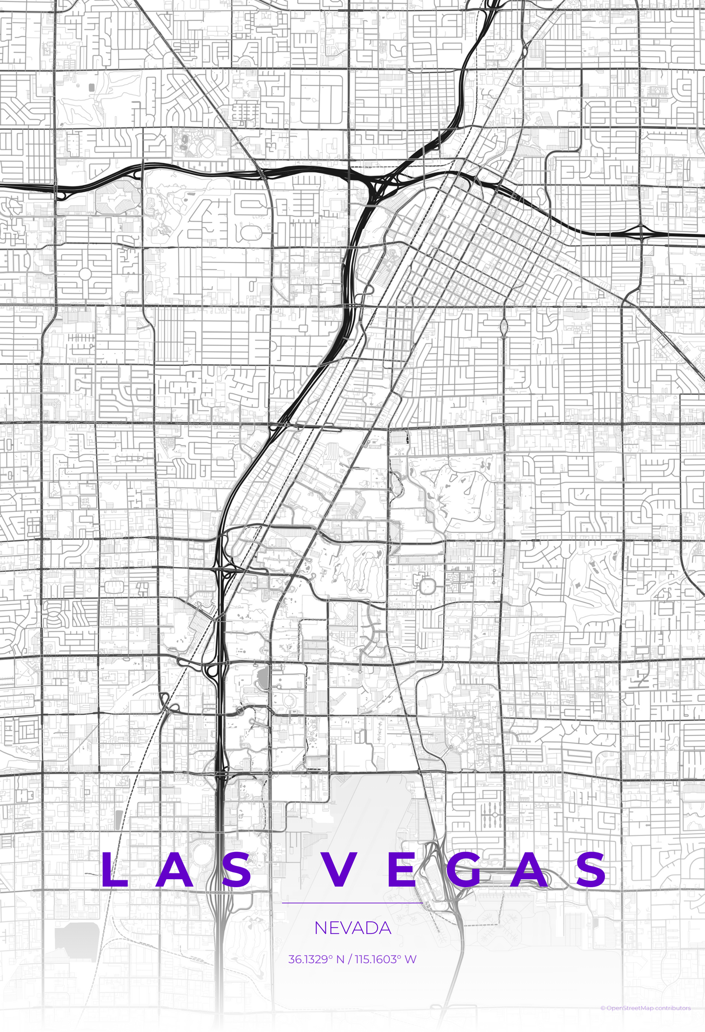 Las Vegas — Contrast Zones Map Print