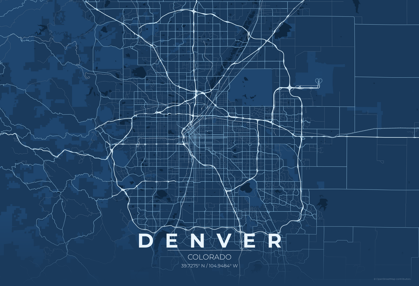 Denver — Blueprint Map Print