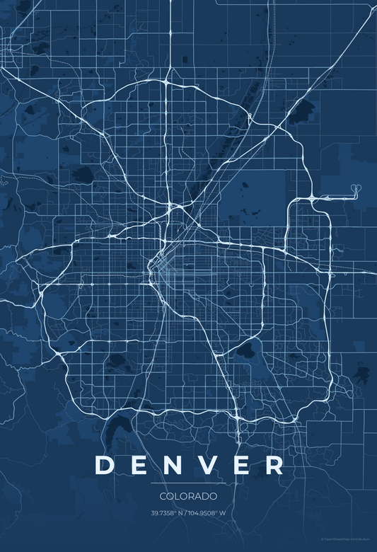 Denver — Blueprint Map Print