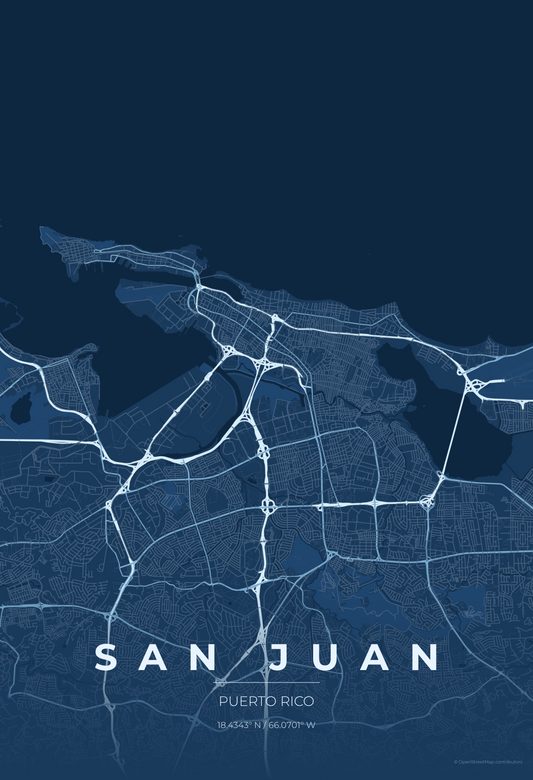 San Juan — Blueprint Map Print